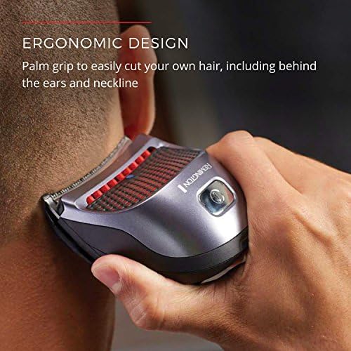 Full fourteen piece self haircut grooming kit including length adjusting combs and travel pouch.