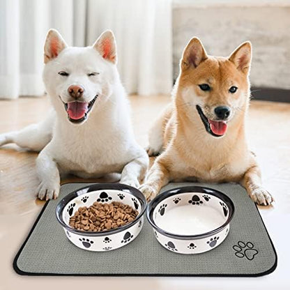 Sinland pet bowl mat folded texture view