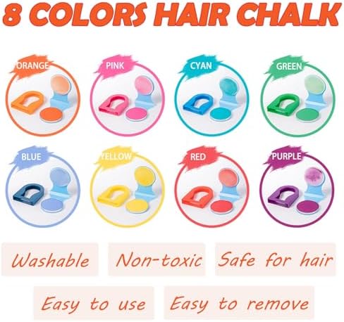Model showing vibrant hair results from temporary chalk dye