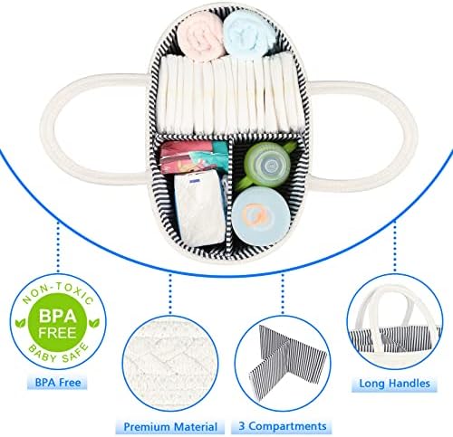 Close up of ABenkle diaper caddy showing woven rope texture