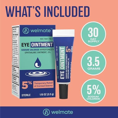 WELMATE sterile ophthalmic ointment one eighth ounce tube for eye care