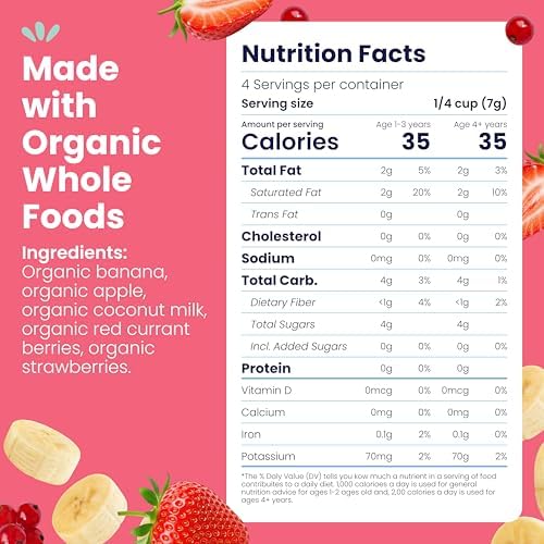 Amara baby snack pouch display highlighting the organic mixed red berries fruit ingredients