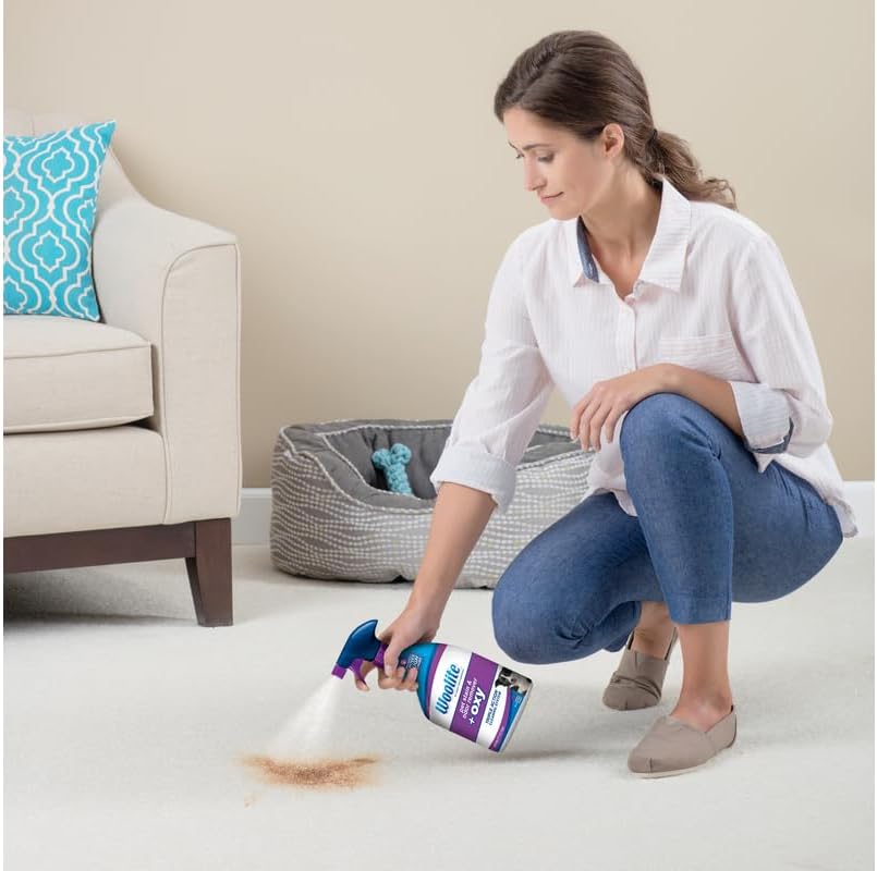 Bissell Woolite Pet Stain and Odor Remover plus Oxygen carpet cleaner spray bottle
