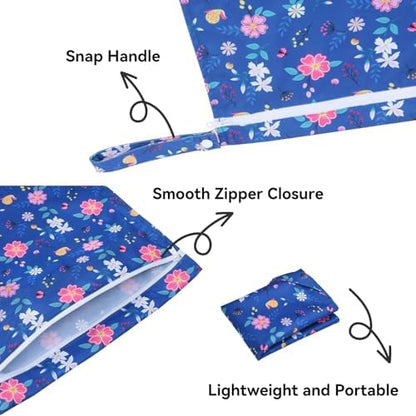 OTraki wet bag with snap handle attached to backpack