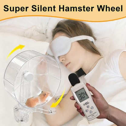 Dual bearing mechanism close up on a premium silent hamster wheel toy