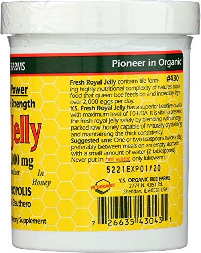 Y.S. Eco Bee Farms royal jelly honey supplement ready for daily use
