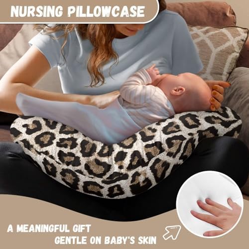Mintulipy leopard pillow cover in modern nursery setting