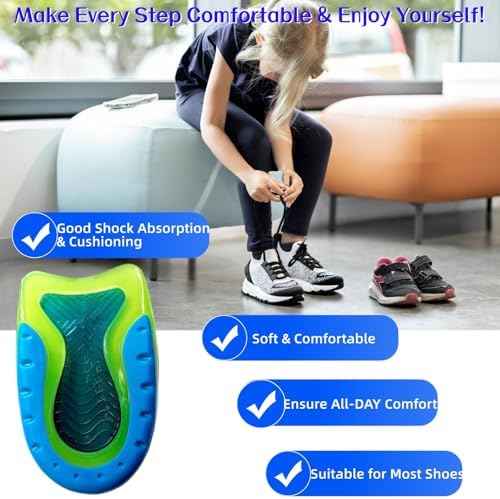 Packaging of DLOSN 1 pair kids heel cups for plantar fasciitis relief.