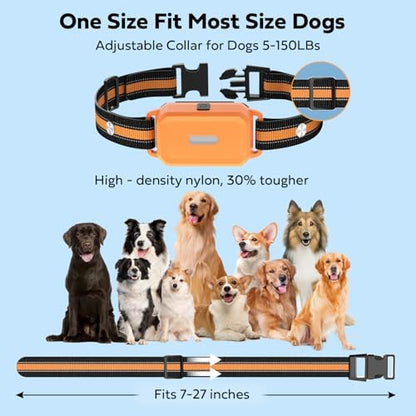 HRRVEE long range pet trainer set showing rechargeable accessories and nylon straps