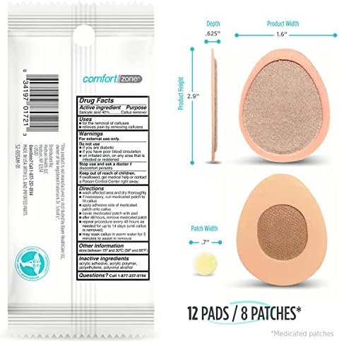 Imported Comfort Zone foot care patches for removing hard calluses