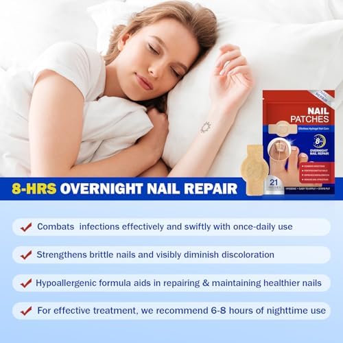 Hydrogel nail repair patches for thick and discolored toenails