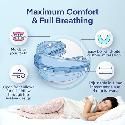 Mandibular advancement device for men and women to stop snoring