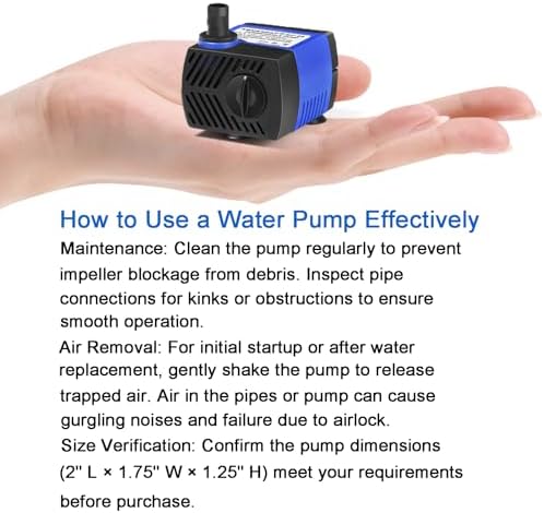 Aquaneat submersible pump connected to clear tubing for hydroponics