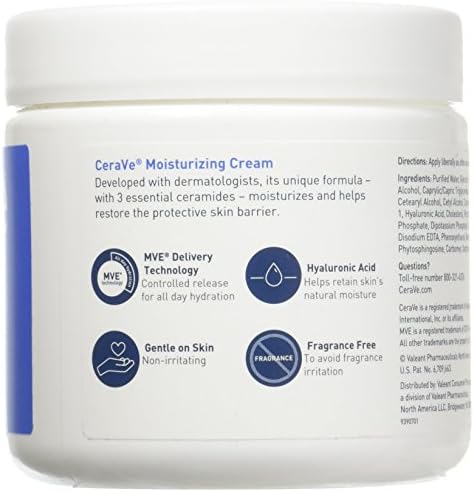 CeraVe NEA recognized body and face cream with MVE 24-hour moisture release technology