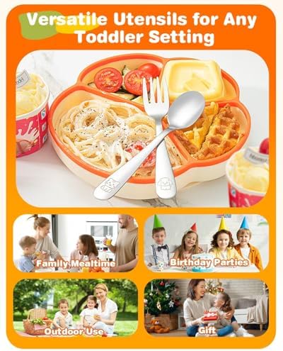 Blvtoios kids stainless steel flatware for self-feeding