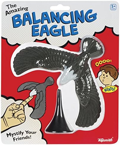 Toysmith physics balancing bird toy showing seven inch wingspan profile