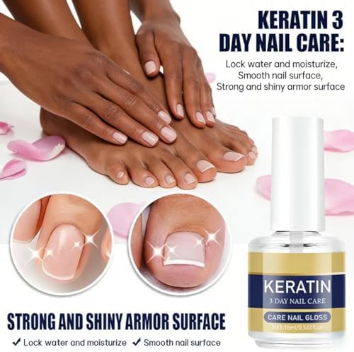 Healthy nails after using keratin and aloe vera serum