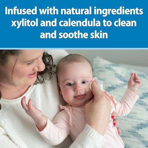 Back view of Dr. Brown's infant wipes showing safety instructions and xylitol benefits