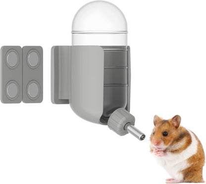 Hamster Water Bottle with Magnetic Holder, Freestanding Water Bottle for Glass Tanks, Suitable for Syrian Dwarf Hamsters Gerbils Mice Rats Degus (Grey, 4 oz (Magnetic-Mounted)) - Image 11