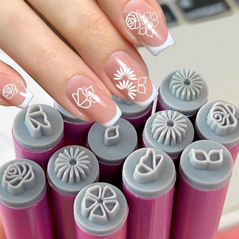 Generic 6 pieces silicone nail seal pen set front view