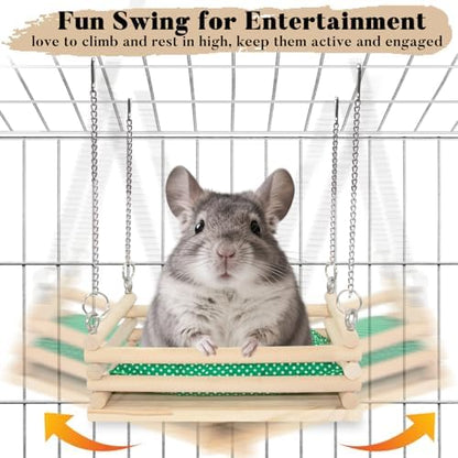 Sturdy metal chains attaching a hanging animal bed to wire cage