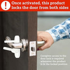 One handed adult operation door lever lock