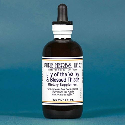 Pure Herbs Lily of the Valley and Blessed Thistle liquid extract 4 fluid ounces bottle front view