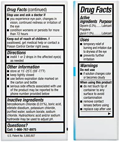 Imported USA eye drops for soothing burning and irritated eyes