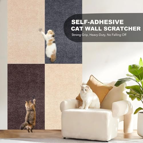 Eco friendly sticky cat scratch barrier on wooden furniture surface