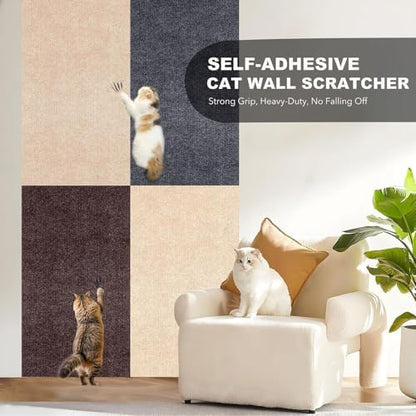 Eco friendly sticky cat scratch barrier on wooden furniture surface