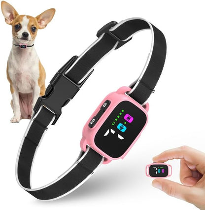 Ricivi anti-bark collar for small dogs front view pink