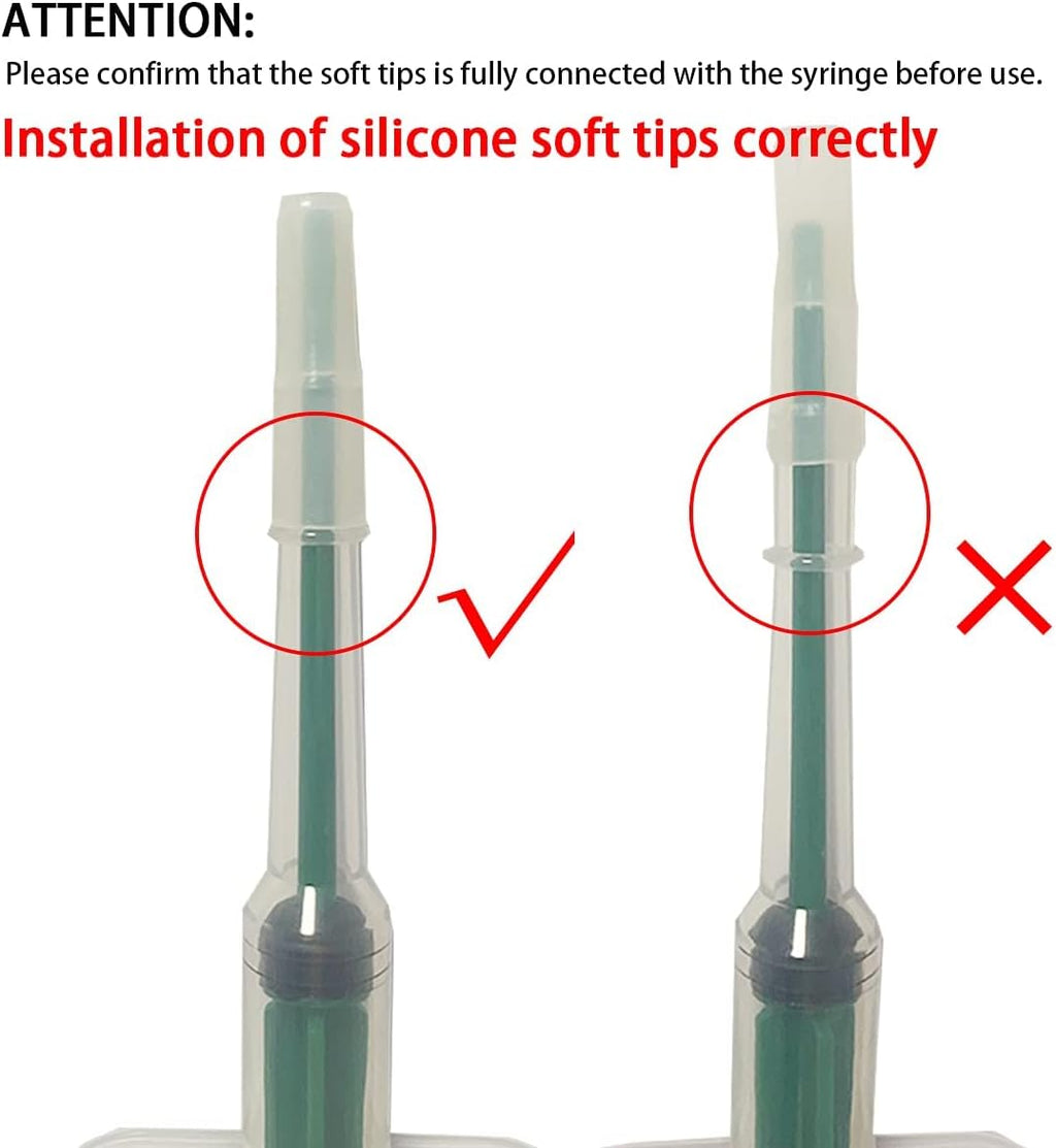 Close-up of the split silica gel tip for holding solid pet pills