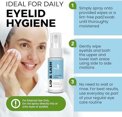 Eyelid and eyelash cleaner kit for daily eye hygiene and makeup removal.