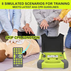 CPR training kit with rechargeable AED simulator and carrying case