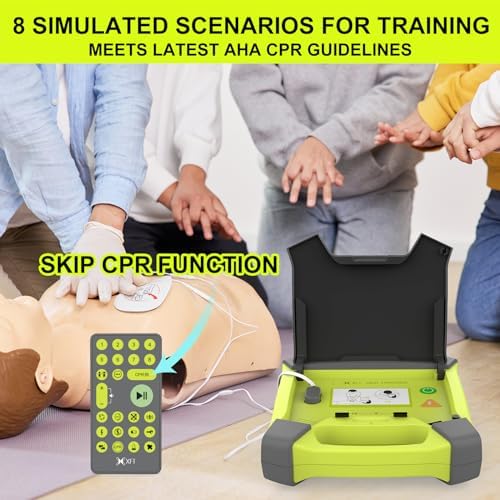 CPR training kit with rechargeable AED simulator and carrying case