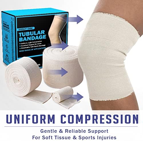 Close up of the breathable cotton texture of EVERLIT Size F support bandage.
