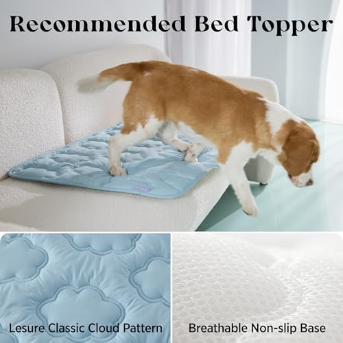 LE SURE cooling dog bed showing non slip safety grip bottom.