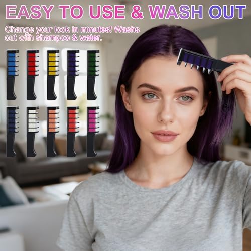 Person using Zankie hair chalk comb on hair
