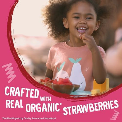 Earth's Best Strawberry Sunny Days bars individual packaging detail for toddlers two years and older