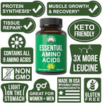 Peak Performance Essential Amino Acids capsules bottle angle view