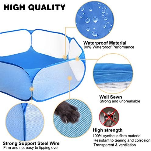 Guinea Pig Cage Rabbit Cage Indoor with Mat Playpen Perfect Size for Small Animal Pet Play Pen Easy to Clean Exercise Yard Fence Portable Tent for Hamsters, Chinchillas, Hedgehog, Puppy, Cats - Image 6