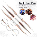 Person using 3zorqinron nail brush to create fine line art on nails
