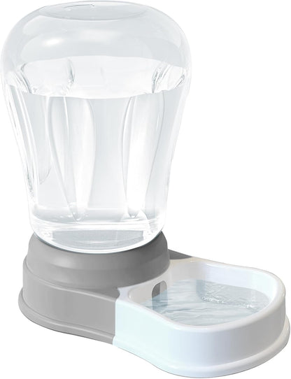 STALTWO automatic dog water dispenser front view grey gravity pet bowl