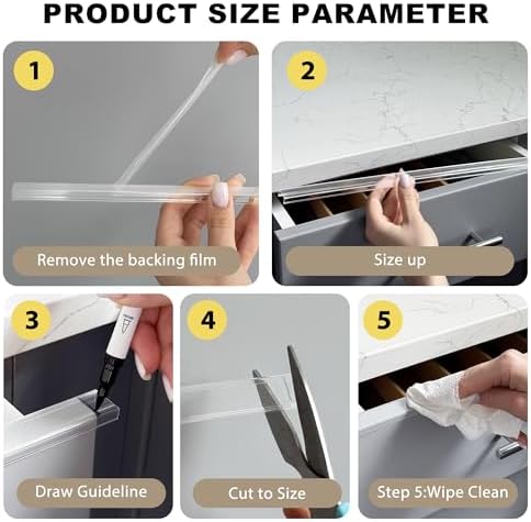 Transparent slip on cabinet protector set for home use