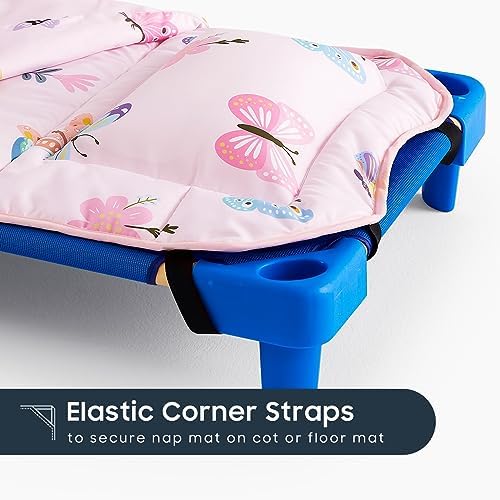 Wake In Cloud girls microfiber travel sleeping bag butterfly floral print close up