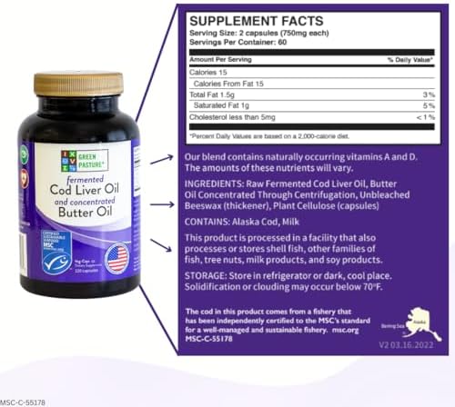 Green Pasture 120 count wellness supplement bottle side view