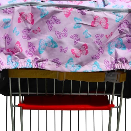 Gowraps grocery cart cover installed on a standard shopping cart