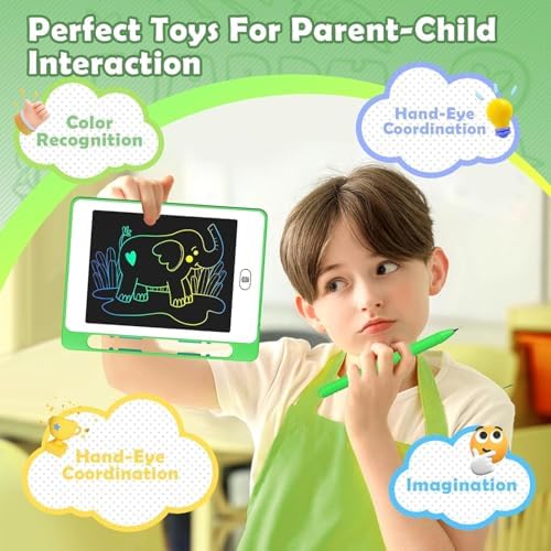 Child using Omxdg erasable electronic drawing pad