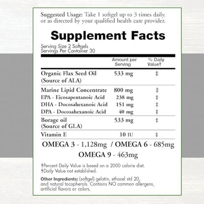 Moms For Nutrition wild caught fish oil and organic flax seed oil capsules for heart and joint health.