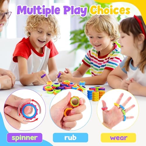 KLT 50 Pack Textured Sensory Rings Display